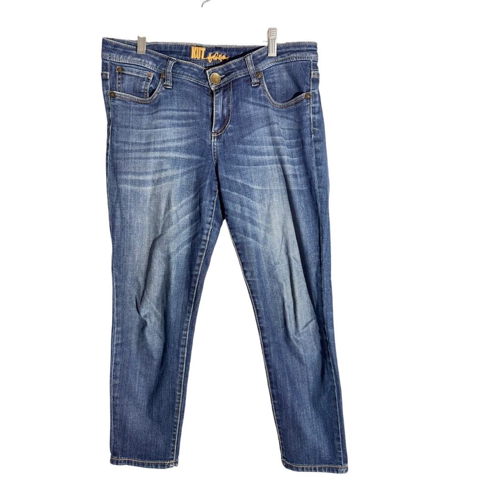 Kut from the Kloth Blue Stretch Denim Jeans Women’s 8 Straight Leg Mid Rise